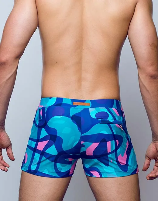 V60 Bondi Print Swim Trunks - Kai Blue