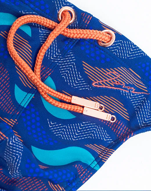 V80 Print Swim Thong - Ocean Blue