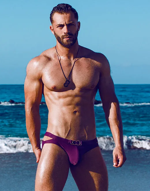 VB12 BLK Label Swim Brief - Plum