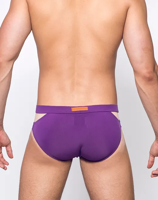 VB12 BLK Label Swim Brief - Plum