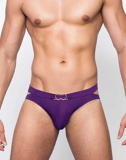 VB12 BLK Label Swim Brief - Plum