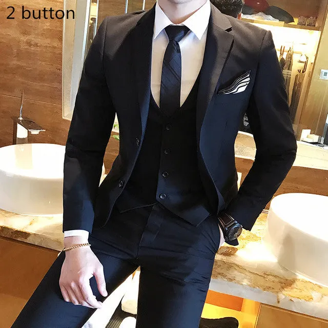 West Louis™ Designer Tailored Elegant Slim Fit 3 Piece Suit