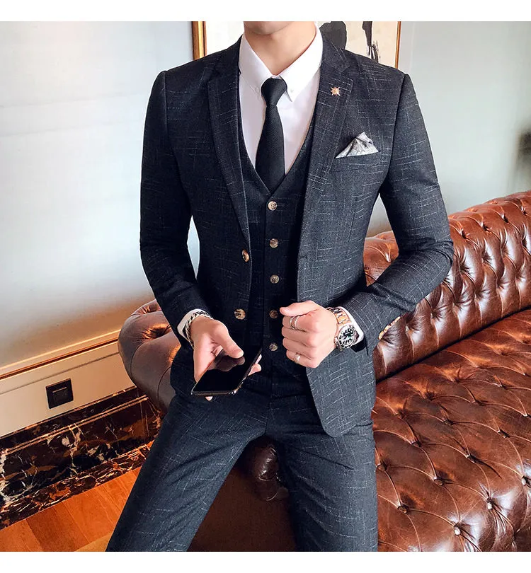 West Louis™ Exclusive Design Business Elegant 3 Piece Suit