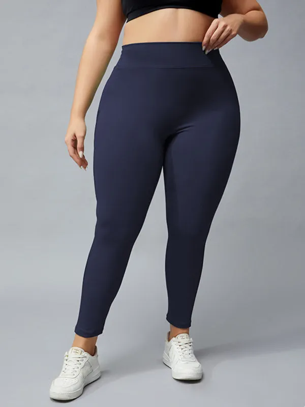 Women's Plus Size Contrasting Colour High Waist Loungewear Active Leggings