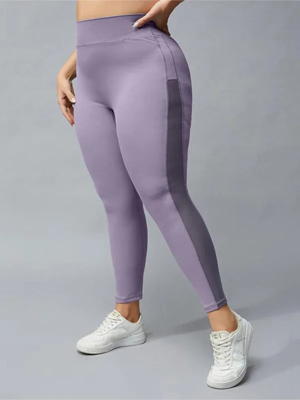 Women's Plus Size Contrasting Colour High Waist Loungewear Active Leggings