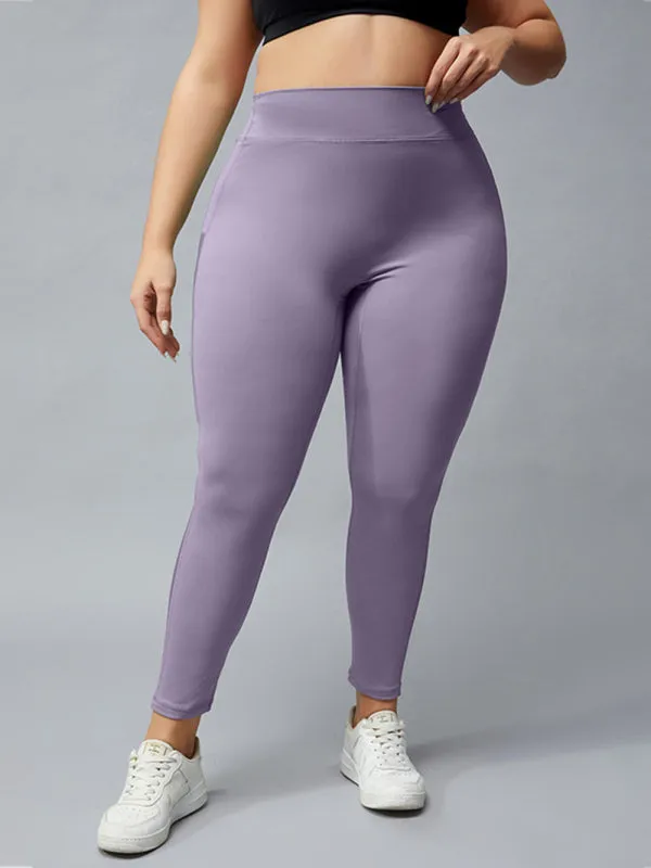 Women's Plus Size Contrasting Colour High Waist Loungewear Active Leggings