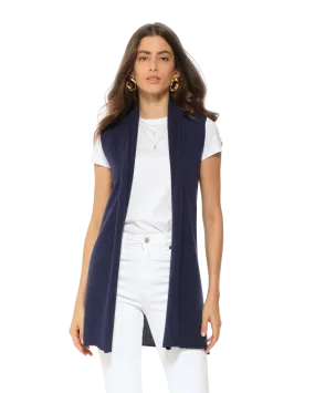 Women's Pure Cashmere Sleeveless Cardigan Blue