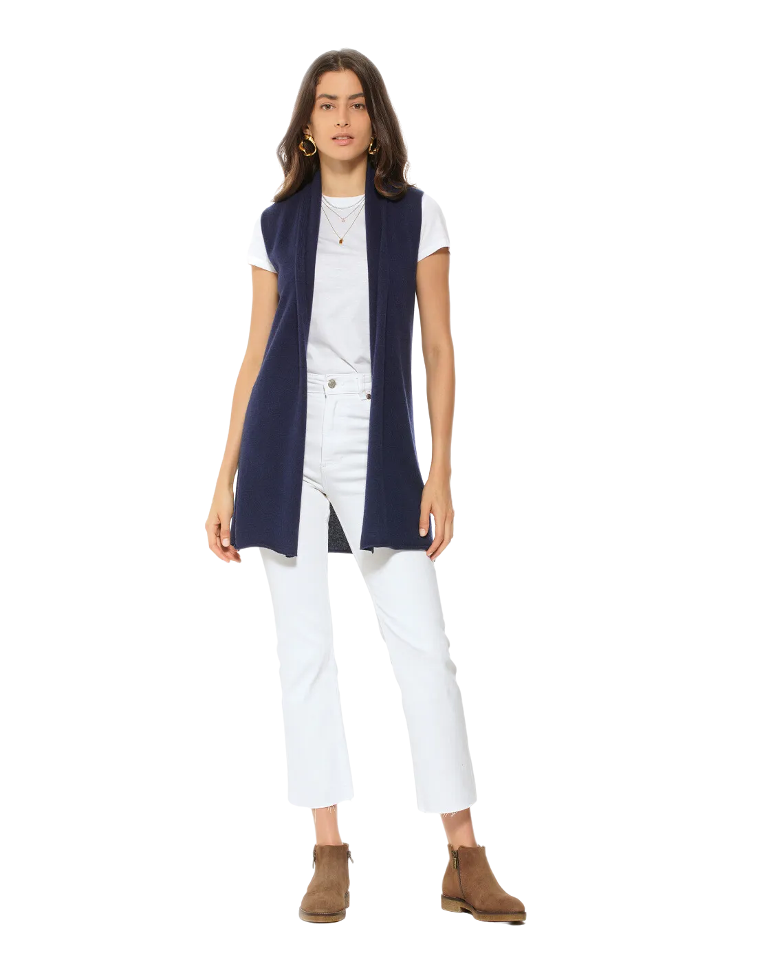 Women's Pure Cashmere Sleeveless Cardigan Blue