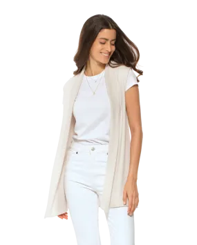 Women's Pure Cashmere Sleeveless Cardigan Off White