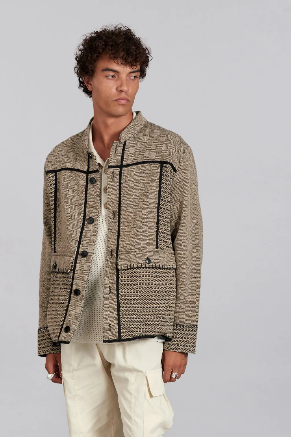 YULIO - Hand Loomed Cotton Patchwork Jacket