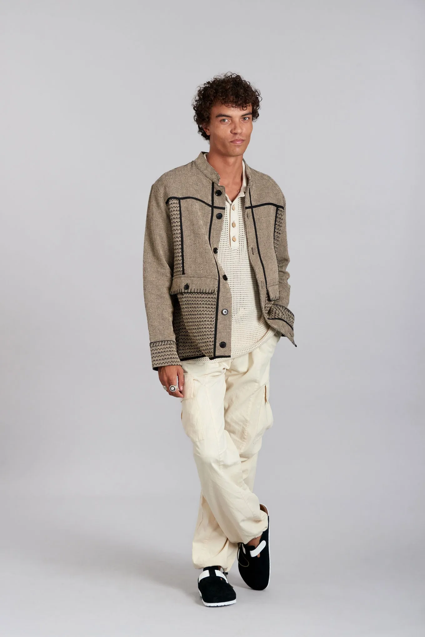 YULIO - Hand Loomed Cotton Patchwork Jacket